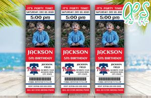 Philadelphia Phillies Birthday Ticket With Photo Invitation Instant Download