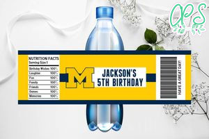 Printable Michigan Wolverines Water Bottle Labels Instant Download
