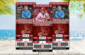 St. Louis Cardinals Ticket Birthday Editable Templates Instant Download