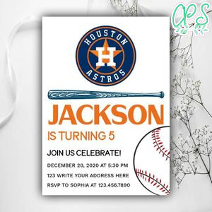 Printable Houston Astros Birthday Invitations Instant Download