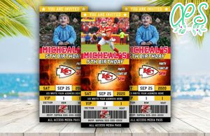 Editable Kansas City Chiefs Birthday Party Ticket Invitations DIY