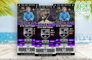 Editable Los Angeles Kings Birthday Ticket Invitations Instant Download