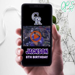 Colorado Rockies Birthday Video Invitation Digital Template Customizable Instant Download