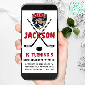 Electronic Florida Panthers Electronic Invite Birthday Invitation Template Instant Download