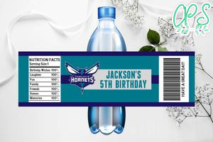 Printable Charlotte Hornets Water Bottle Labels Instant Download