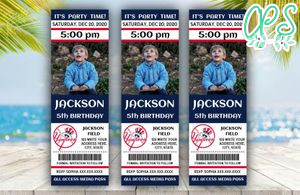 Printable New York Yankees Birthday Ticket With Photo Invitation Instant Download