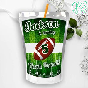 Printable Football Birthday Capri Sun Juice Label Instant Download