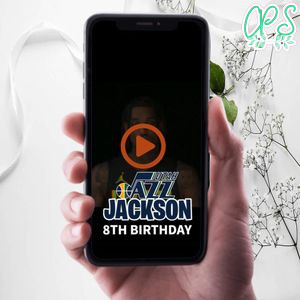 Utah Jazz  Birthday Video Invitation Digital Template Customizable Instant Download