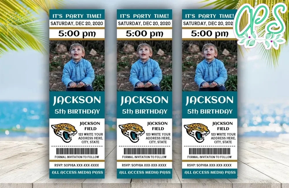 Jacksonville Jaguars Birthday Ticket With Photo Invitation DIY