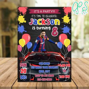 Messi Barcelona Drive By Birthday Parade Invitation Printable Instant Download