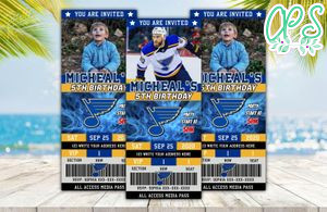 Editable St Louis Blues Birthday Ticket Invitations Instant Download