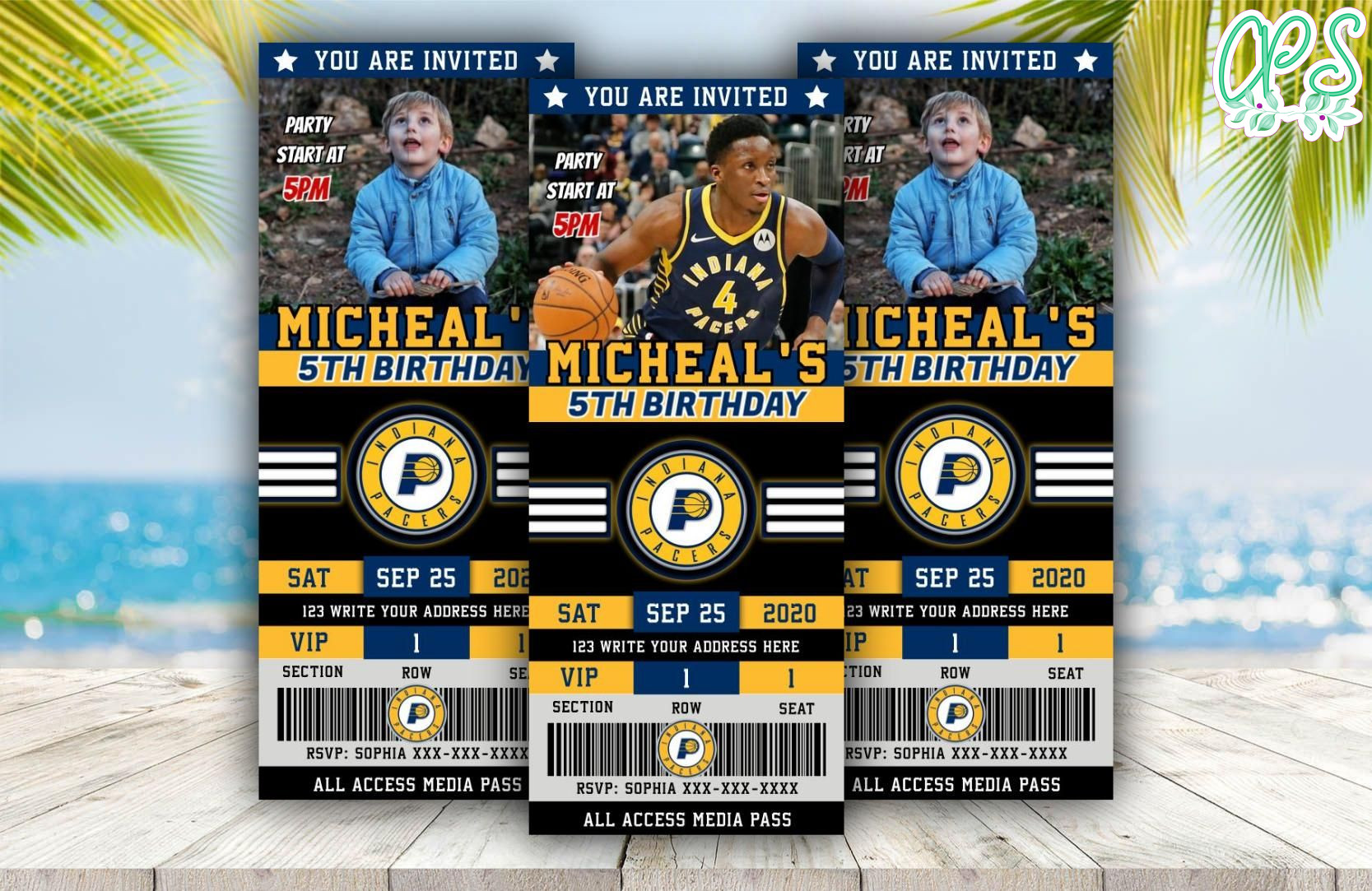 Indiana Pacers Ticket Birthday Editable Templates Instant Download