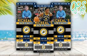 Indiana Pacers Ticket Birthday Editable Templates Instant Download
