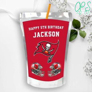 Printable Tampa Bay Buccaneers Birthday Capri Sun Juice Label Instant Download