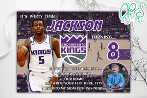 Sacramento Kings Birthday Invitation Template to Print at Home Instant Download