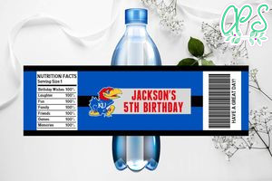 Printable Kansas Jayhawks Water Bottle Labels Instant Download