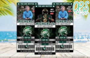 Michigan State Spartans Ticket Birthday Editable Template Instant Download