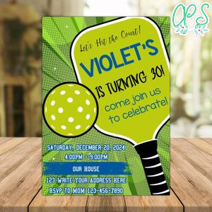 Pickaball Invitation Customizable Template Instant Download