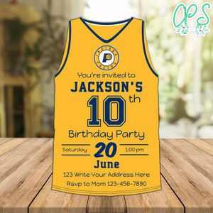 Indiana Pacers Jersey Birthday Invitation Instant Download