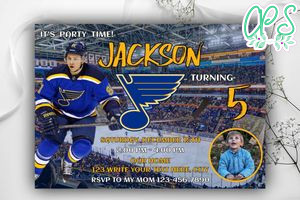 St. Louis Blues Birthday Flyer Template to Print at Home Instant Download