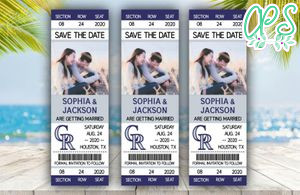Colorado Rockies Save The Date Wedding Engagement Announcement Ticket Invitation Instant Download