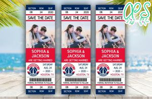 Editable Washington Wizards Save The Date Wedding Engagement Announcement Ticket Invitation Instant Download
