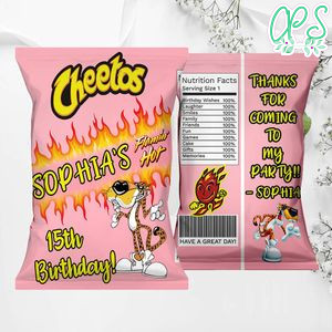 Printable Flamin Hot Cheetos Birthday Chip Bags Instant Download