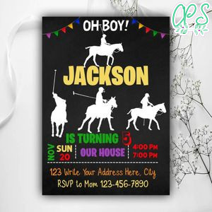 Printable Polo Birthday Invitation Instant Download
