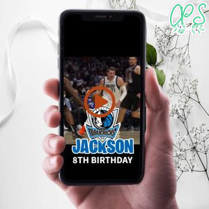 Dallas Mavericks Birthday Video Invitation Digital Template Customizable Instant Download