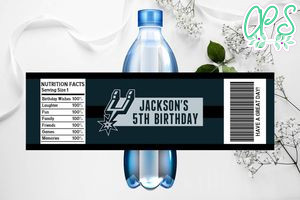 Printable San Antonio Spurs Water Bottle Labels Instant Download