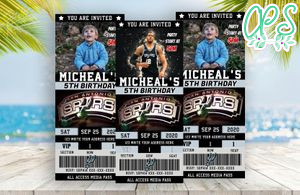 San Antonio Spurs Ticket Birthday Editable Template Instant Download