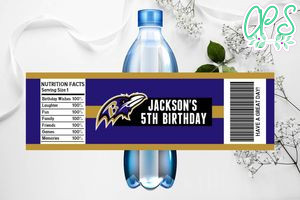 Printable Baltimore Ravens Water Bottle Labels Instant Download