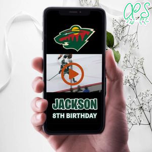Minnesota Wild Birthday Video Invitation Digital Template Customizable Instant Download