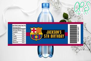 Printable Barcelona Water Bottle Labels Instant Download