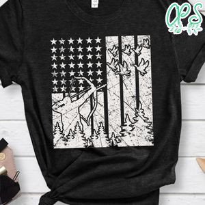 Hunting With American Flag Shhirt