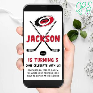 Electronic Carolina Hurricanes Electronic Invite Birthday Flyer Template Instant Download