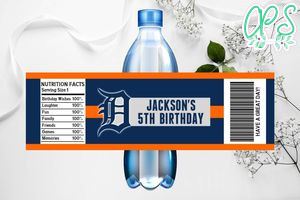 Printable Detroit Tigers Water Bottle Labels Instant Download
