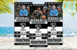 Brooklyn Nets Ticket Birthday Editable Templates Instant Download