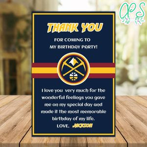 Denver Nuggets Thank you card Template to Print at Home Instant Download