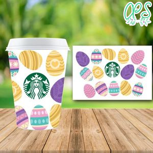 Starbucks Wrap Easter PNG File template Instant Download