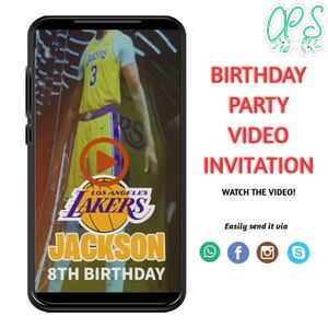 LeBron James Birthday Video Invitation Digital Template Customizable Instant Download