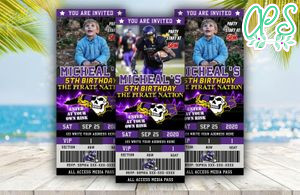 East Carolina Pirates Ticket Birthday Editable Templates Instant Download