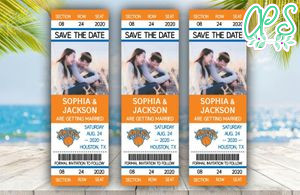 New York Knicks Save The Date Wedding Engagement Announcement Ticket Invitation Instant Download