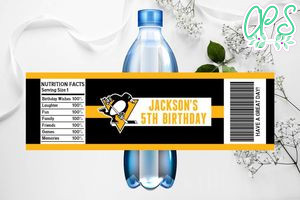 Printable Pittsburgh Penguins Water Bottle Labels Instant Download
