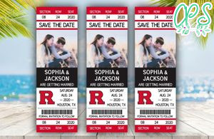 Editable Rutgers Scarlet Knight Save The Date Wedding Engagement Announcement Ticket Invitation Instant Download