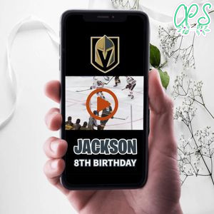Vegas Golden Knights Birthday Video Invitation Digital Template Customizable Instant Download