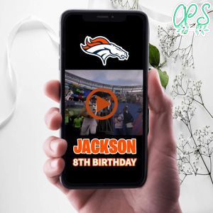 Denver Broncos Birthday Video Invitation Digital Template Customizable Instant Download