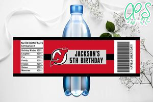 Printable New Jersey Devils Water Bottle Labels Instant Download