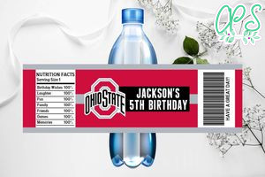 Printable Ohio State Buckeyes Water Bottle Labels Instant Download