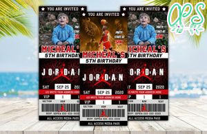 Editable Jordan Birthday Ticket Invites Instant Download